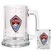 Colorado Rapids MLS Glass Tankard and Square Shot Glass Set - Primary Team Logo by Great American Products