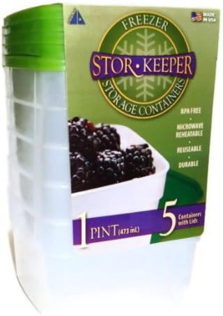 Stor Keeper Freezer Storage Containers 1 Pint 5-pack by Stor Keeper