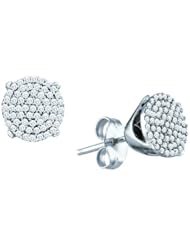 10KT White Gold 0.33 CTW Diamond Micro Pave Earring