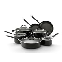 KitchenAid Porcelain Enamel Nonstick 12-Piece Cookware Set, Black
