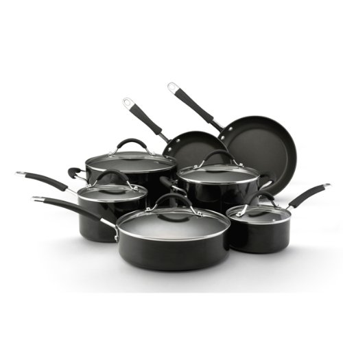 KitchenAid Porcelain Enamel Nonstick 12-Piece Cookware Set - Black product image