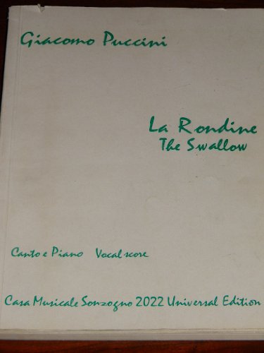 Giacomo Puccini La Rondine The Swallow Vocal Score