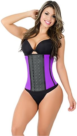 CT2030 Purple Workout Cincher Corset Shapewear with 3 Hooks - Faja Latex Body Shaper