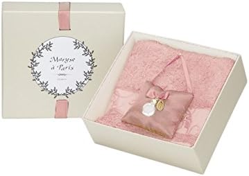 MARYSE A PARIS- Pale Orange Embroided Facial Towel and Satin Sachet with charm Set