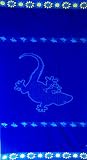Egyptian Cotton Jacquard Oversized Beach Towel, Blue Lizard