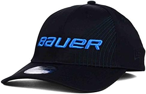 New Era Bauer Hockey Stripe Black Flexfit Hat Cap Small/Medium