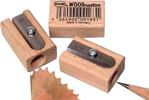 Kum 107.01.01 Wood 1-Hole Steel Blade Pencil Sharpener, Colors Vary