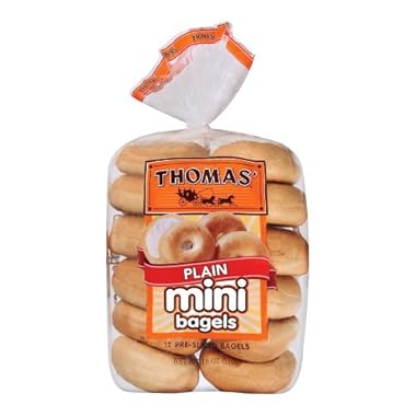 THOMAS 18OZ PLAIN MINI BAGELS mini bagels. THOMAS 18OZ PLAIN MINI BAGELS