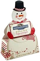 Ghirardelli Chocolate Squares, Peppermint Bark, 4.15-Ounce Snowman Gift Boxes (Pack of 4)