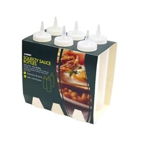 Pack of 6 Squeezy Clear 12oz Sauce Bottles