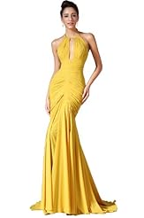 Full Length Sheath Chiffon/Velvet Halter 2014 Evening Dress 