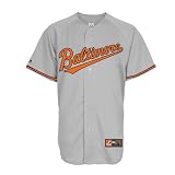 MLB Men's Baltimore Orioles Adam Jones Road Gray Short Sleeve 6 Button Synthetic Replica Baseball Jersey  (Road Gray, Medium)
