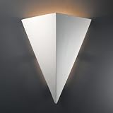 Justice Design 1140-BIS, Ambiance Ceramic Wall Sconce Lighting, 2 Light, 200 Total Watts, Bisque