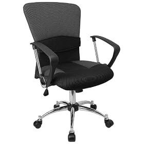 Mesh and Ventilated Office Chair - Mid Back Contemporary Grey Mesh Chair - LF-W23-GREY-GG