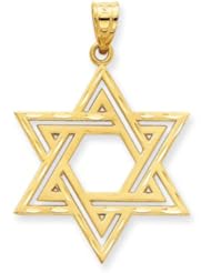 14 Karat Gold Satin Star of David Pendant