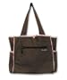 Trend Lab Brown Canvas Tulip Tote Bag with Spirograph Piping