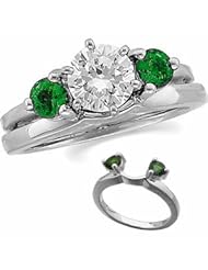 Ann Harrington Jewelry 14k White Gold Genuine Emerald Ring Enhancer