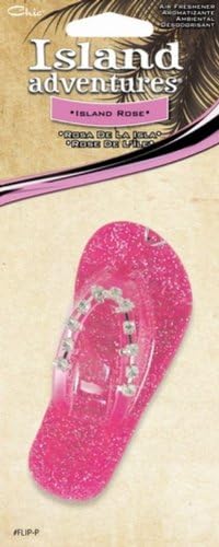 Island Adventures Car Air Freshener - Island Rose Scent - Pink Rhinestone Flip-flop
