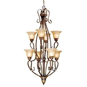 Berkeley - 8 Light Uplight Chandelier Lighting Fixture - Aged Walnut Bronze - B2725 by Vaxcel USA Lighting