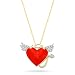 10k Yellow Gold Red Enamel with Diamonds Naughty and Nice Pendant (0.05 cttw, I-J Color, I2-I3 Clarity), 18