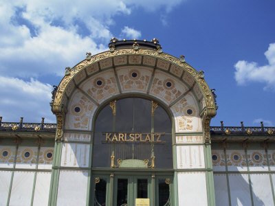 Karlsplatz Metro, Art Nouveau Architecture, Vienna, Austria, Europe Photographic Poster Print by Jenner Michael, 40x30