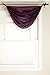 Stylemaster Tribeca Faux Silk Grommet Waterfall Valance with Beaded Trim, Amethyst, 36 by 37-Inch