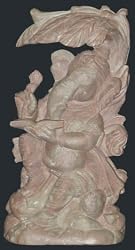 Ganesha Statue Ganesh Writing Epic Ramayan Stone Sculpture 6.5"