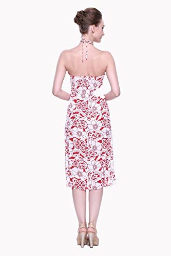 Women's Hawaiian Butterfly Dress in White Blue Hibiscus Print
