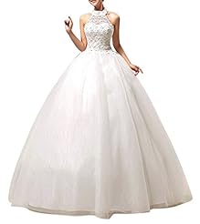  Open-Back Sequined Halter  Ball Gown  Dress