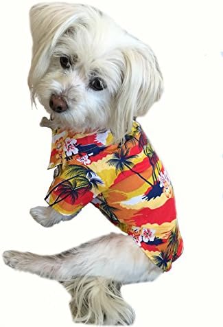 100% Cotton Tropical Hawaiian/Aloha Dog Shirt For Small and Medium Size Puppies and Dogs (Large)*Sizes Run Small- Please Measure*