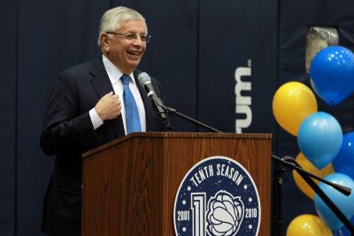 Charlotte Bobcats v Memphis Grizzlies: David Stern Photographic Poster Print by Joe Murphy, 36x24
