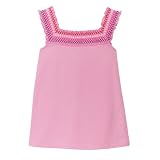 Girls' Cherokee Sleeveless Smocked Square-Neck Tank - Pink
