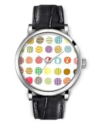 SPRAWL Aanalog Fashion Series Silver Ladies Watches of Genuine Black Leather Strap,Unique Wrist Watch for Women Girls Designed with Different colored circles