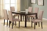 7 Pc Dining Table Microfiber Chair