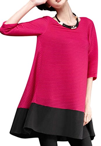 (ラルジュアルブル) largearbre ワンピース 着痩せ 大人 ７分 袖 シンプル デザイン かわいい