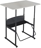 Safco Products 1206BE Alphabetter Stand-Up Desk with Swinging Footrest Bar, 36" x 24" Standard Top, Black Frame/Beige Top