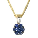 Search : 14K Yellow Gold Diamond & Sapphire Petite Pendant