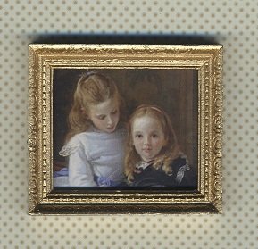 Dollhouse Artwork Framed Print of 2 Young Victorian Girls