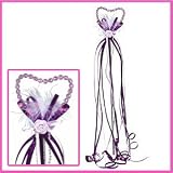 Purple Beaded Heart Wand with Ribbon & Pearls