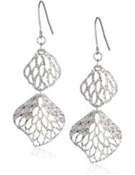 Two Leaf Linear Drop French Wire Earrings