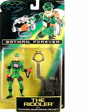  5" Jim Carrey As the Riddler Action Figure with Trapping Brain-Drain Helmet! - Batman Forever: The Movie