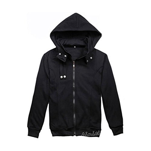 Ainiel Unisex Long Sleeve Zip -up Hoodie with Two Side Pockets