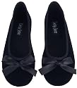 Daisy Jane Womens Ballerina Black Ballet Flat Shoes with Bow