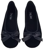 Daisy Jane Womens Ballerina Black Ballet Flat Shoes with Bow