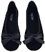 Daisy Jane Womens Ballerina Black Ballet Flat Shoes with Bow (Size 9)