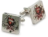 Ed Hardy Love Kills Slowly Base Metal Tattoo Cufflinks With Logo, 0.63