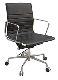 EAMES MANAGEMENT BLACK LEATHER OFFICE CHAIR