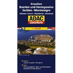 ADAC L�nderkarte Kroatien, Bosnien und Herzegowina, Serbien, Montenegro 1:650.000
