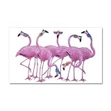 22 x 14 Wall Vinyl Sticker Cool Flamingos with Sunglasses