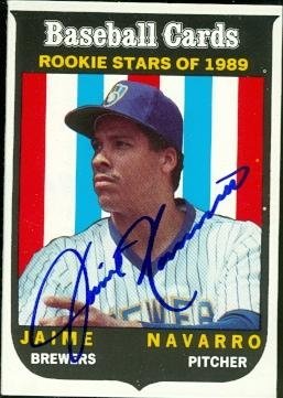 Jaime Navarro Autographed/Hand Signed MLB Baseball Card (Milwaukee Brewers) 1989 Baseball Cards Maga
